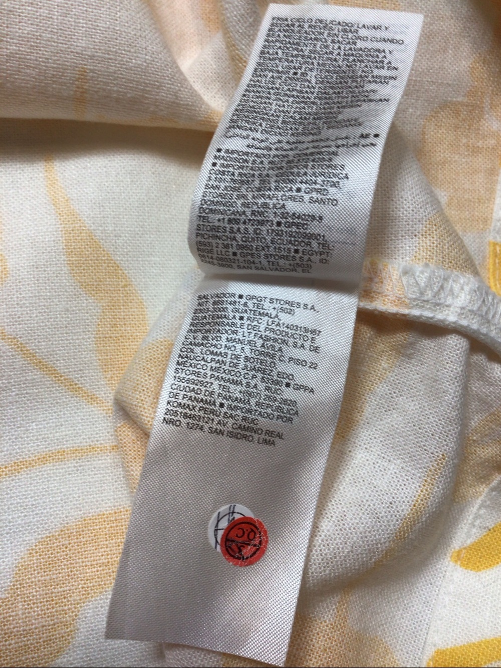 Old Navy Resort Mini Dress Linen Blend White Yellow Self Tie Shoulder Sz.L - Picture 5 of 11